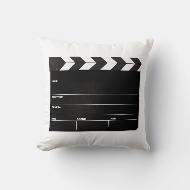 MOVIE NIGHT... Directors board. CUSTOMIZE!! Throw Pillow (Front)