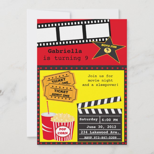 Movie Night Elements Invitation (Front)