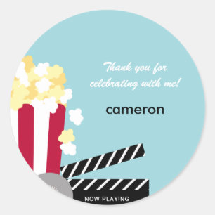 Movie Night Favor Sticker or Envelope Seal