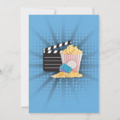 Movie Night Film Cinema Birthday Party Blue Invite (Back)