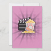Movie Night Film Cinema Birthday Party Pink Invite (Back)