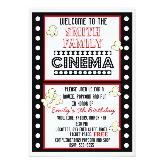 Film strip invitations