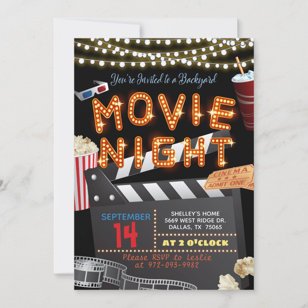 Movie Night Invitation | Zazzle