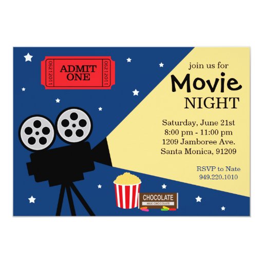 Movie Night Invitation | Zazzle