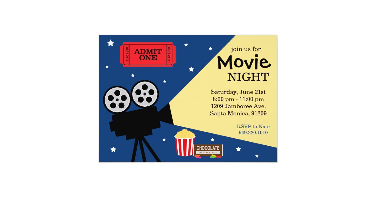 Movie Night Invitation | Zazzle.com