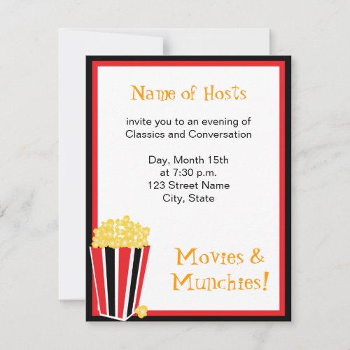 Movie Night Personalized Announcements