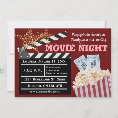 Movie Night Invitation for the Holidays