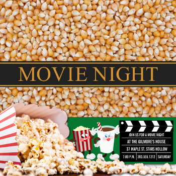 Movie Night Invitations (green) by whupsadaisy4kids at Zazzle