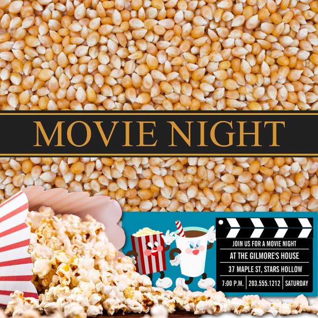 Movie Night Invitations (Teal) (Creator Uploaded)