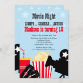 Movie Night Kids Birthday Party Invitation (Front/Back)