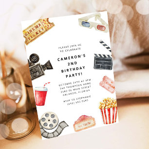 Movie Night Kids Birthday Party Invitation