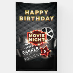 Movie Night Luxury Happy Birthday Banner