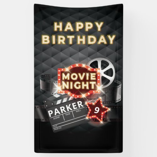 Movie Night Luxury Happy Birthday Banner