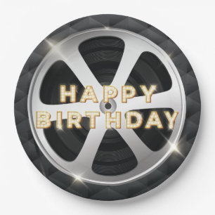 Movie Night Luxury Happy Birthday Paper Plates