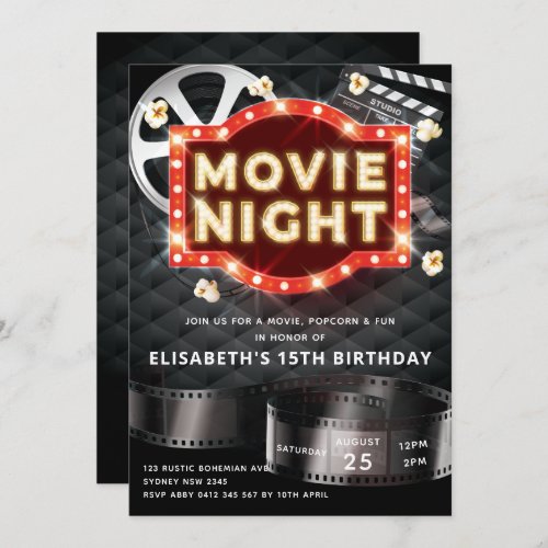 Movie Night Luxury Invitation