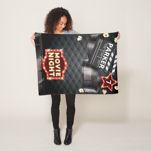 Movie Night Luxury Personalized Fleece Blanket