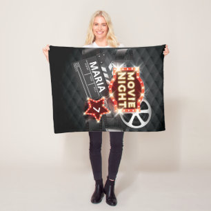 Movie Night Luxury Personalized Fleece Blanket