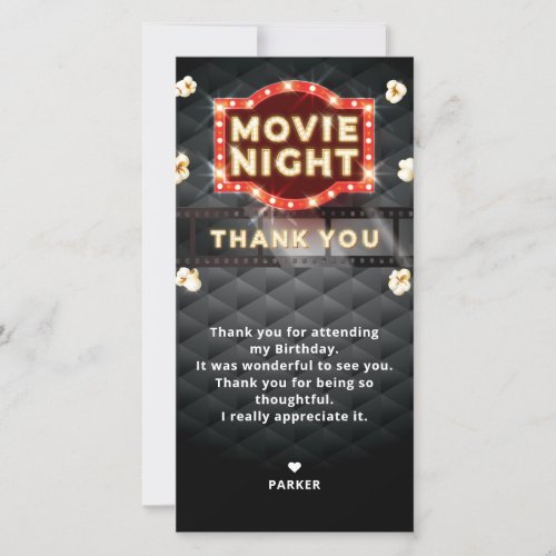 Movie Night Luxury Thank You Card