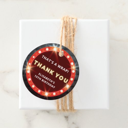Movie Night Luxury Thank you Favor Tags