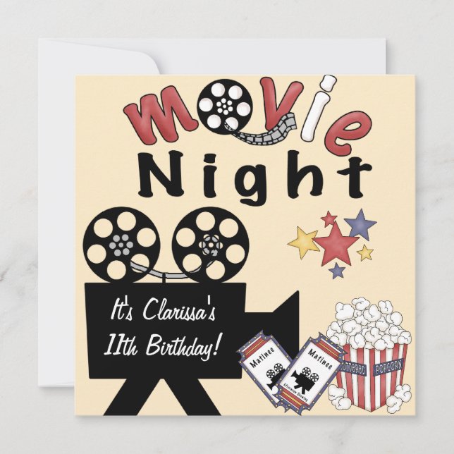 Movie Night Madness Invitations (Front)