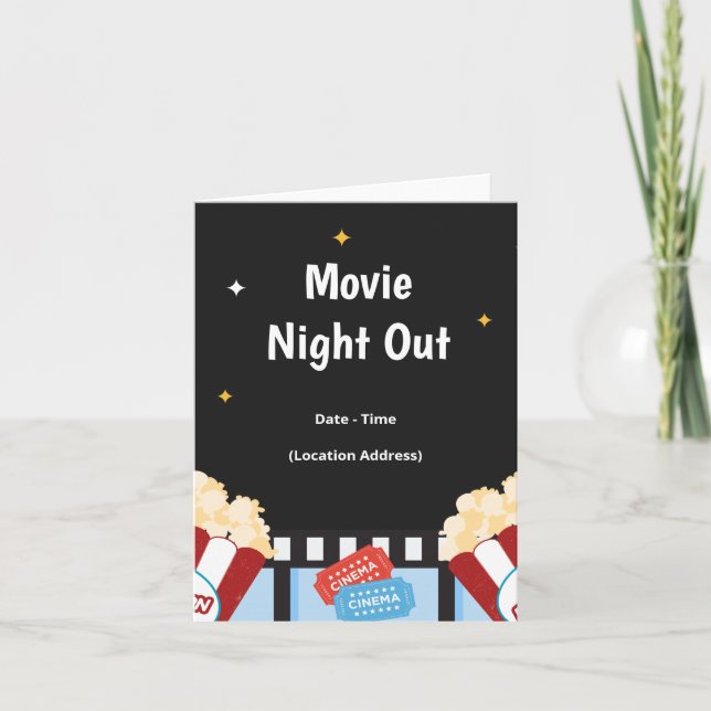 Movie Night Out Backyard Party Invitation (Front)