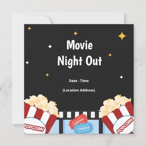 Movie Night Out Backyard Party Invite