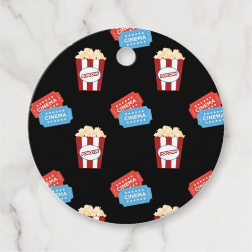 Movie Night Out Backyard Party Popcorn Ticket Favor Tags