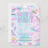 Movie Night Pajama Pastel Rainbow Birthday Party