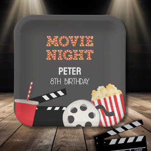 MOVIE NIGHT PAPER PLATES