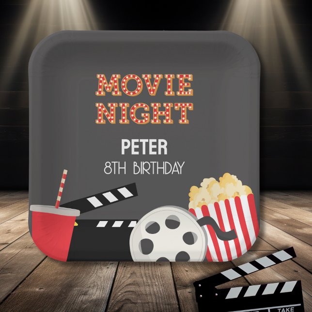 MOVIE NIGHT PAPER PLATES (Creator Uploaded)