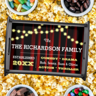 Movie Night Personalized Serving Tray