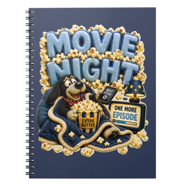 Movie Night Please Pause Funny Cozy Notebook (Front)