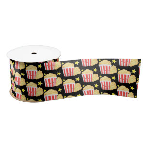 Movie Night Popcorn And Tickets Satin Ribbon