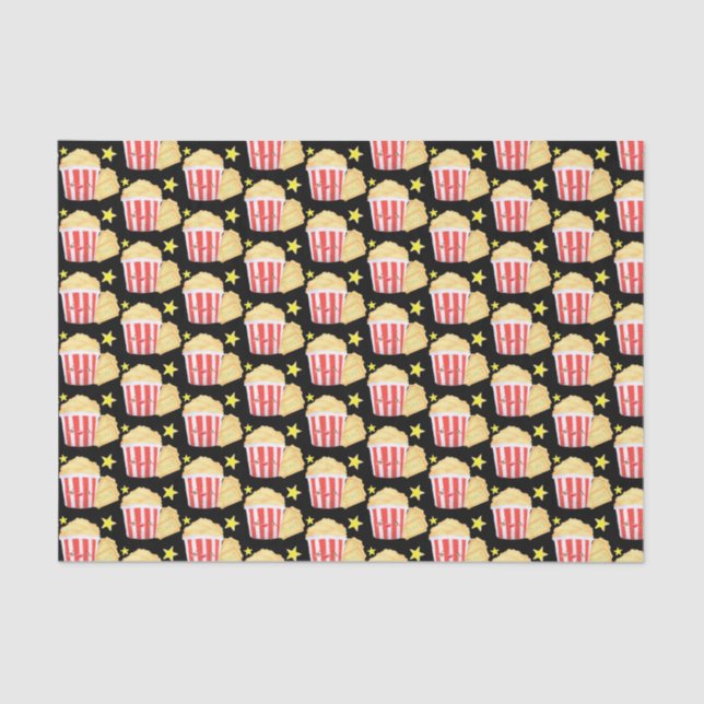 Movie Night Popcorn And Tickets Tissue Paper (Front)