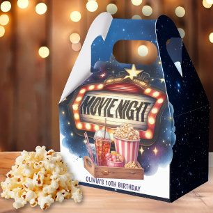 Movie Night Popcorn Kids Birthday Favor Boxes