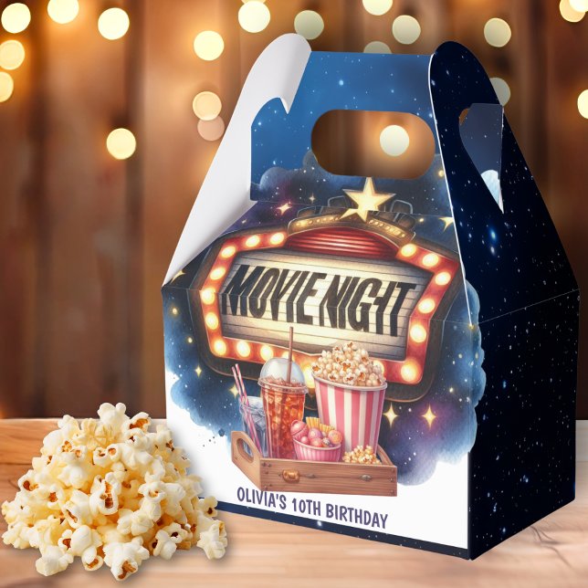 Movie Night Popcorn Kids Birthday Favor Boxes (Creator Uploaded)