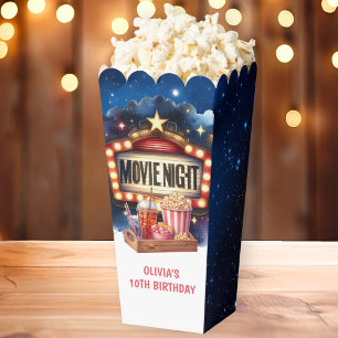 Movie Night Popcorn Kids Birthday Favor Boxes