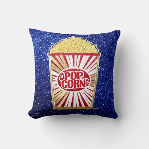 Movie Night POPCORN Throw Pillow