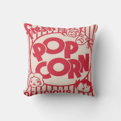 MOVIE NIGHT POPCORN THROW PILLOW