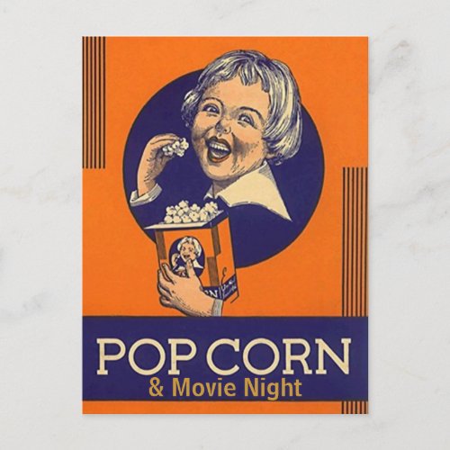 Movie Night Postcard Invitation post card Invites
