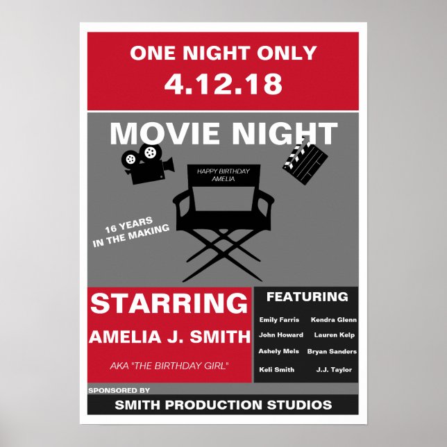 Movie Night Poster (Front)