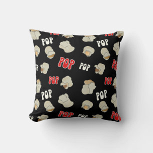 Movie Night Retro Popcorn Pattern Throw Pillow