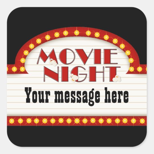 Movie Night Sign Add Message Sticker 