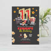 Movie night, Theater - 11th Birthday Invitation (Standing Front)