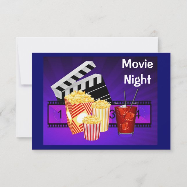 movie night theater screen invitation (Front)