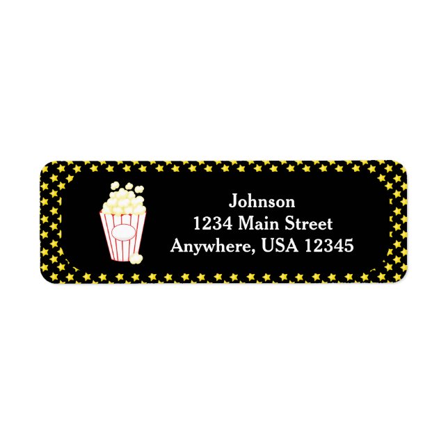 Movie Night Theme | Popcorn | Personalized Label (Front)
