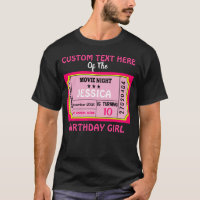 Movie Night Ticket Birthday Girl Custom Matching