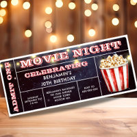 Movie Night Ticket Birthday Invitation