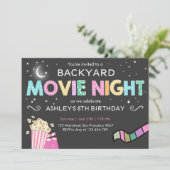Movie Night Under the Stars Birthday Invitation (Standing Front)