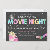 Movie Night Under the Stars Birthday Invitation (Front)